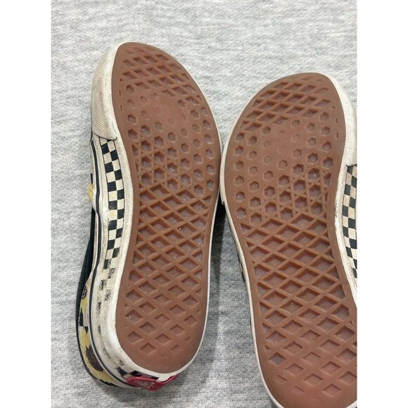 Vans Sunflower Slip-on Shoes Kids Size 2.5 Round Toe Causal Black - Picture 5 of 7